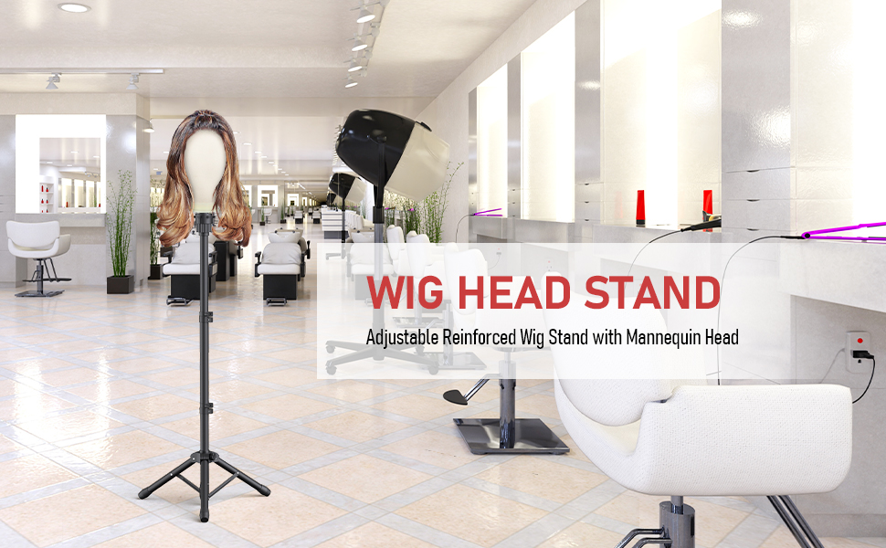 Adjustable Wig Stand With Mannequin Head And Clamp For Salon_voghion.com