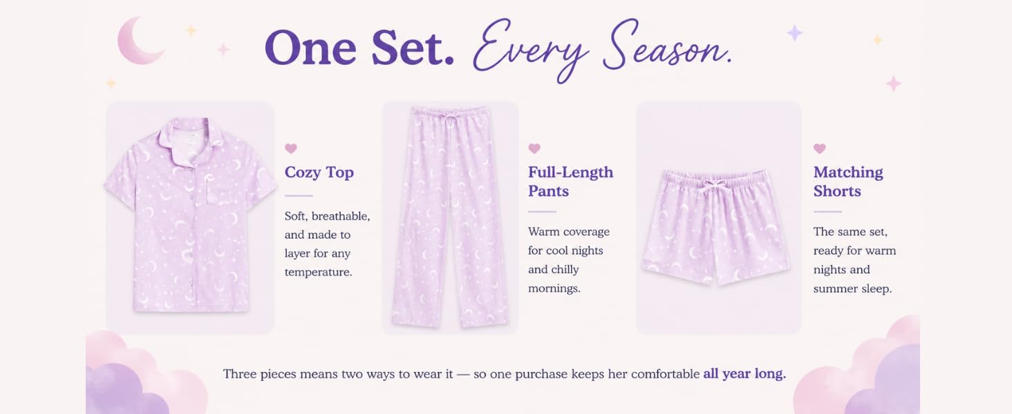 Us angels flickor pyjamas set 3-delar kort ärm med shorts_voghion.com