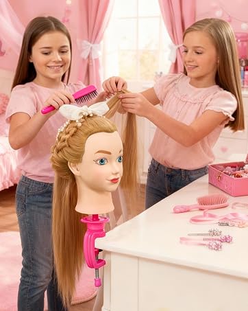 Echt haar oefenhoofd voor kappers en make-up styling oefeningen_voghion.com