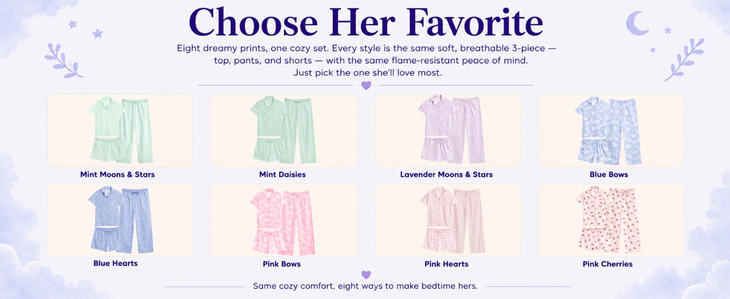 Us angels flickor pyjamas set 3-delar kort ärm med shorts_voghion.com