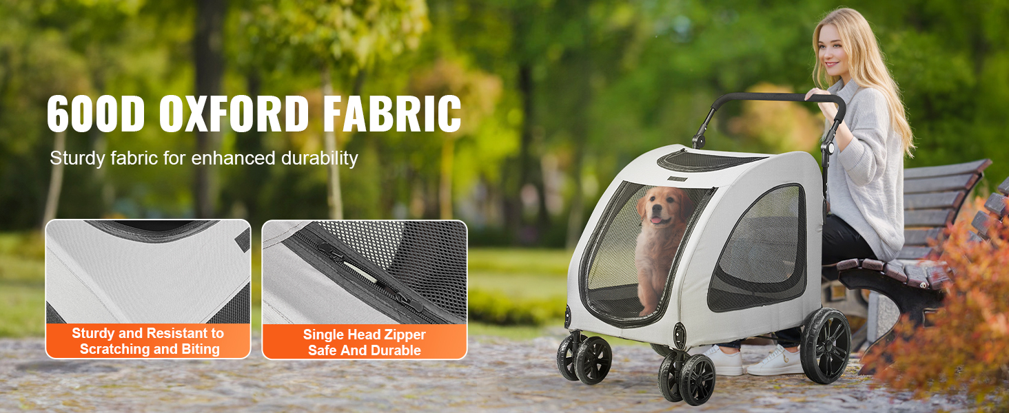 Vevor Extra Large Dog Stroller For Large Dogs Up To 160lbs Carriage_voghion.com