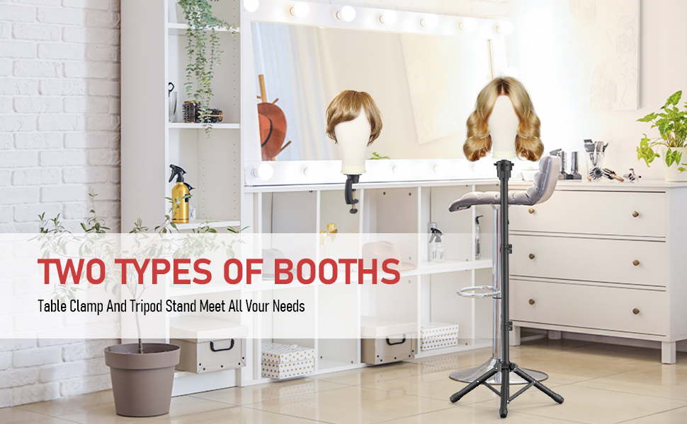Adjustable Wig Stand With Mannequin Head And Clamp For Salon_voghion.com