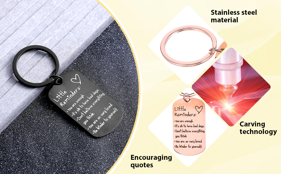 Inspirational Keychain Set Daily Affirmation Positive Key Ring_voghion.com