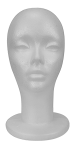 Testa per parrucche professionale nera in plastica per salone_voghion.com