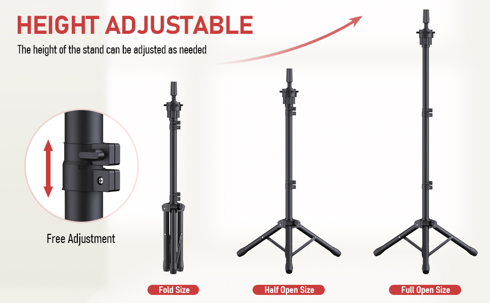 Adjustable Wig Stand With Mannequin Head And Clamp For Salon_voghion.com
