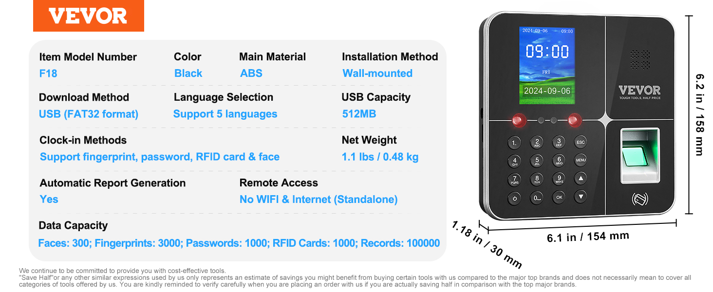Biometric Time Clock For Small Business With Facial Recognition_voghion.com