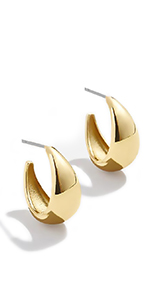 Triple Huggie Hoop Earrings Gold Plated Hypoallergenic Studs_voghion.com