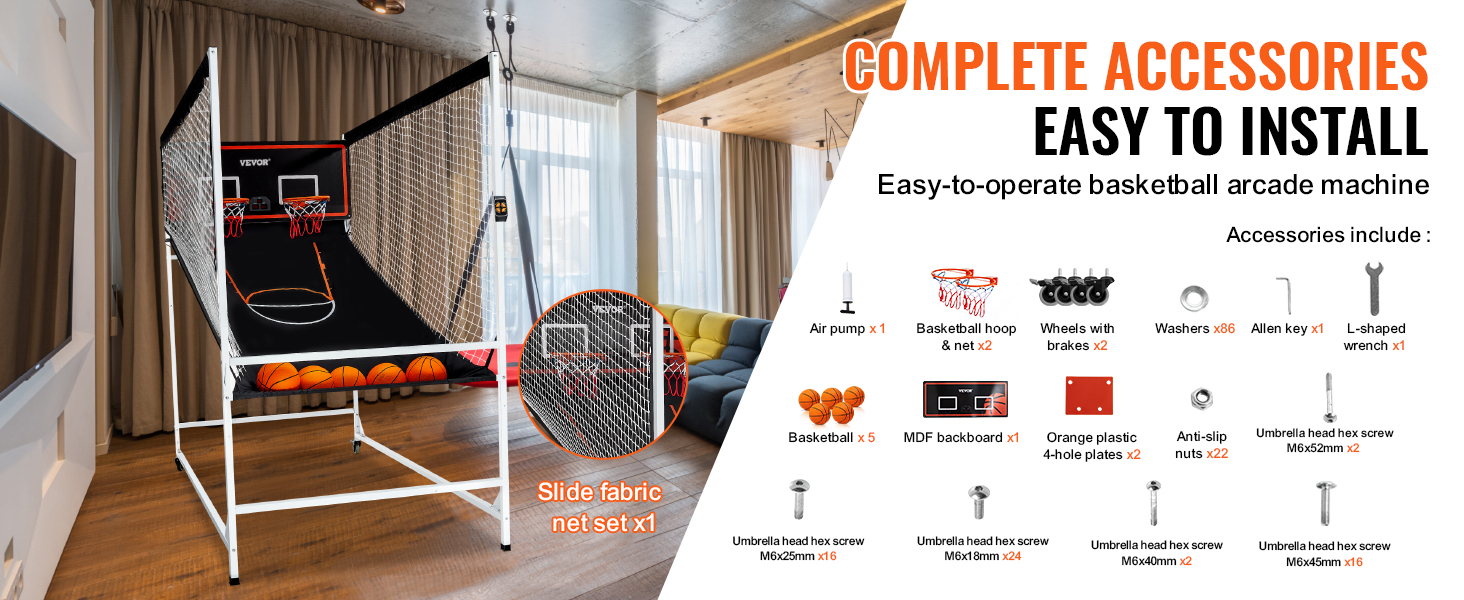 Electronic Basketball Arcade Game For 2 Players With 8 Game Modes_voghion.com