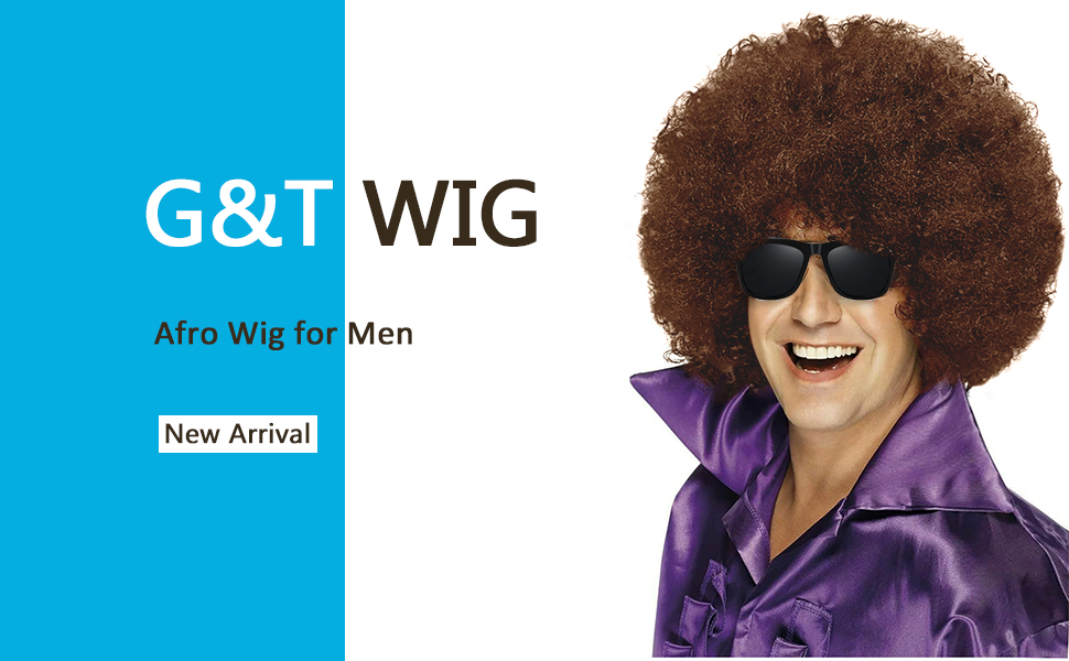 Perruque afro courte et bouclée pour homme années 70 80 disco_voghion.com