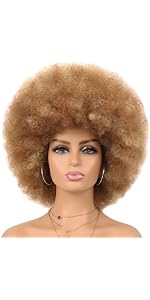 Perruque afro courte et bouclée pour homme années 70 80 disco_voghion.com