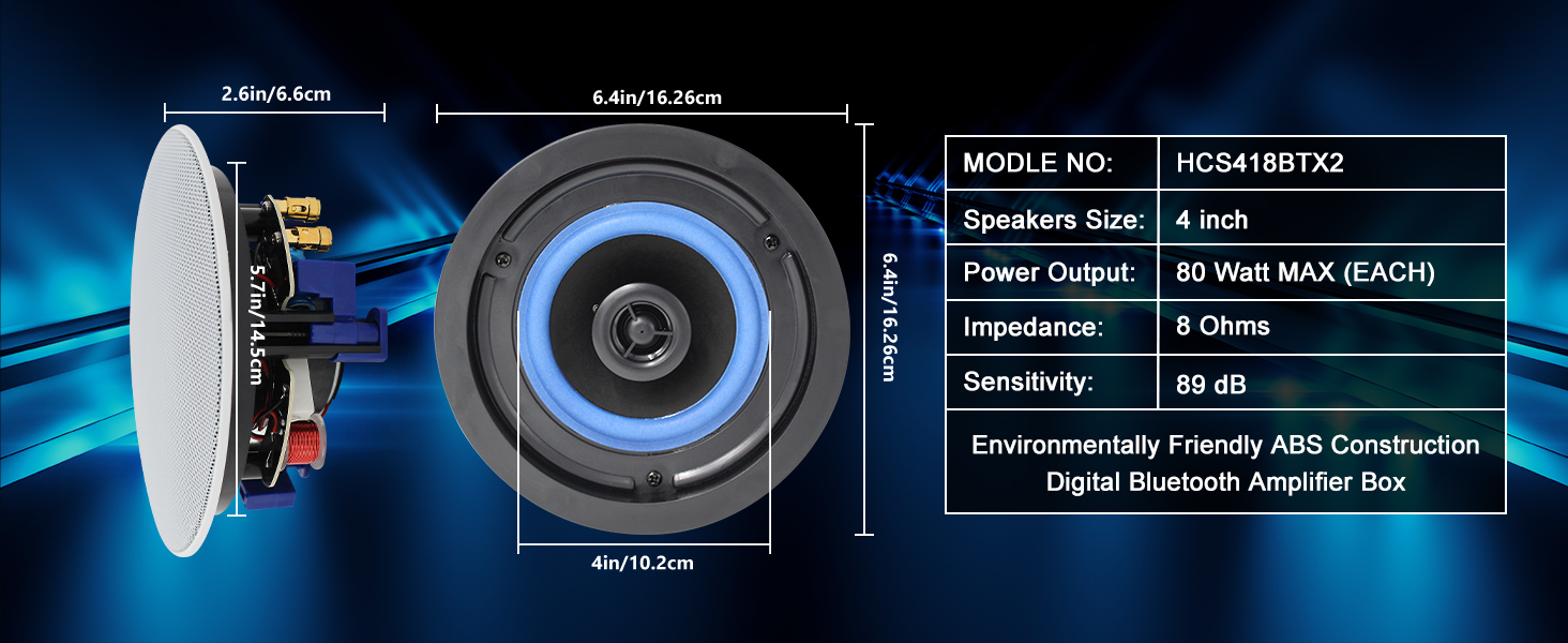 Herdio bluetooth plafondluidsprekers 2 weg voor home theater_voghion.com