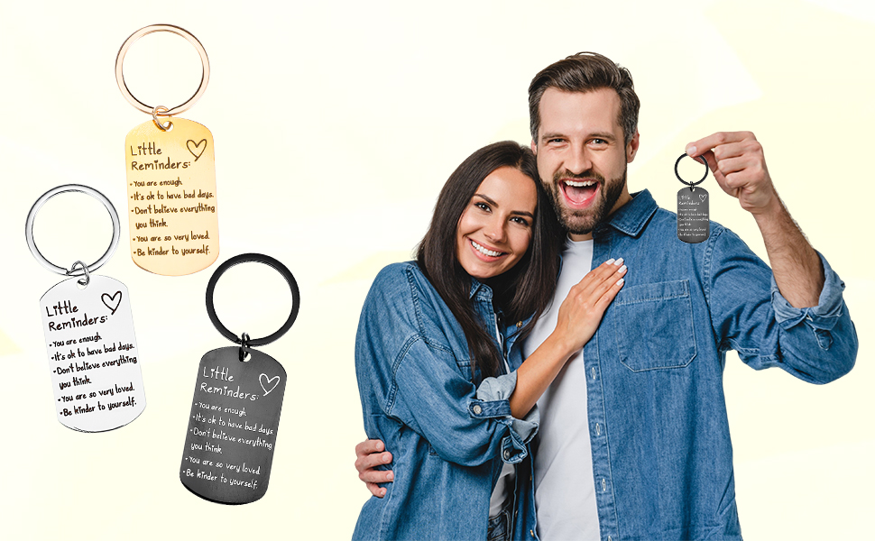 Inspirational Keychain Set Daily Affirmation Positive Key Ring_voghion.com