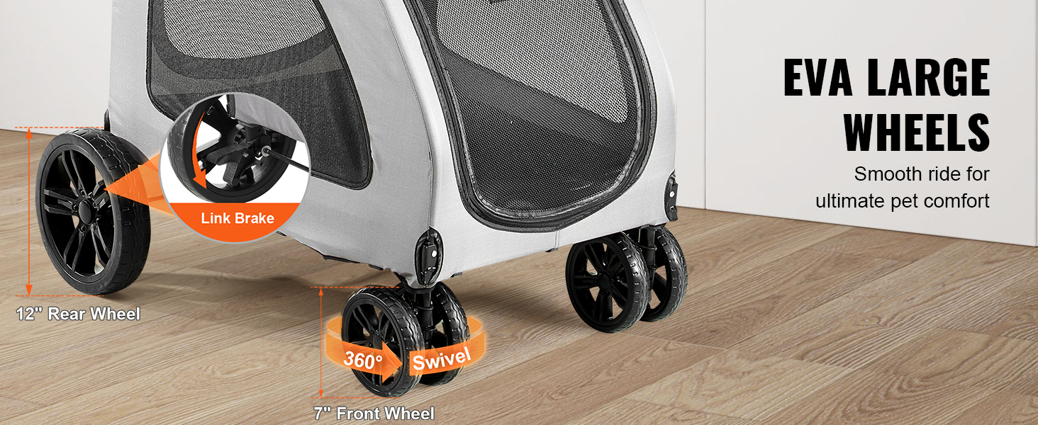 Vevor Extra Large Dog Stroller For Large Dogs Up To 160lbs Carriage_voghion.com