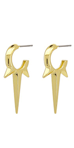 Triple Huggie Hoop Earrings Gold Plated Hypoallergenic Studs_voghion.com