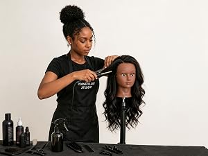 Testa per parrucchieri con capelli 100% veri per acconciature_voghion.com