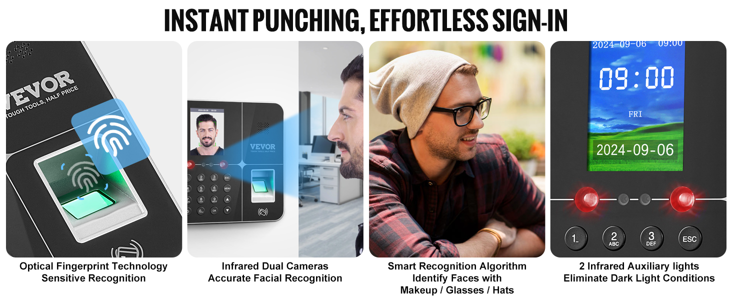 Biometric Time Clock For Small Business With Facial Recognition_voghion.com