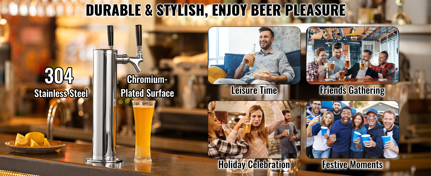 Vevor colonna per birra a due spine con tubi pre-assemblati_voghion.com