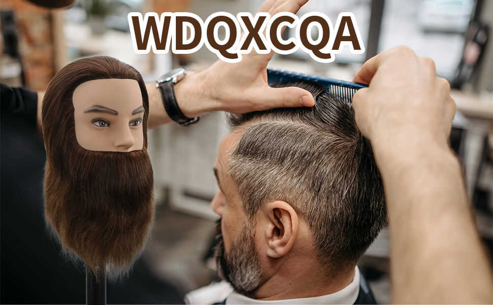 Testa per parrucchiere uomo con barba e capelli veri castani_voghion.com