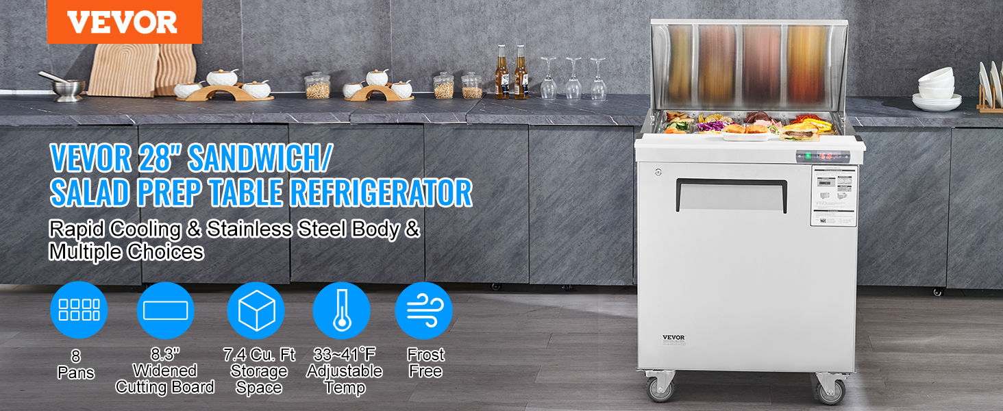 Congelatore professionale sottobanco in acciaio inox 7,4 cu ft_voghion.com