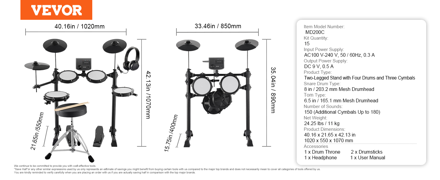 Electric Drum Set With Mesh Pads And Usb Midi For Beginners_voghion.com