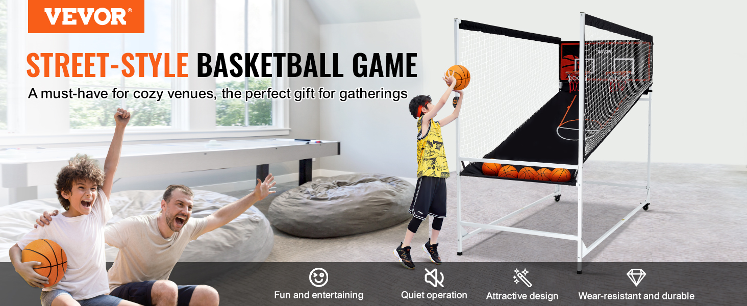 Electronic Basketball Arcade Game For 2 Players With 8 Game Modes_voghion.com