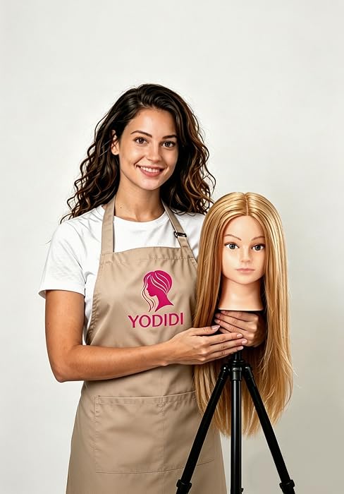 Testa per parrucchieri con capelli 100% veri per acconciature_voghion.com