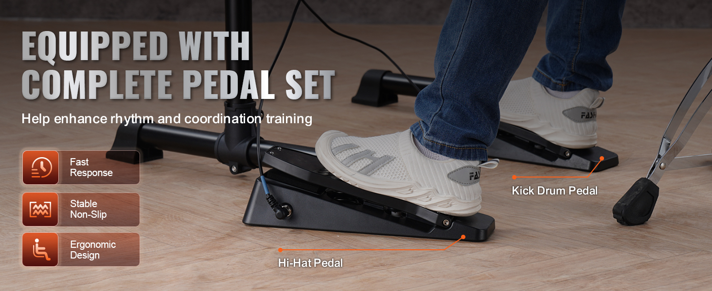 Electric Drum Set With Mesh Pads And Usb Midi For Beginners_voghion.com