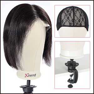 Testa di manichino in tela per parrucche con supporto per styling_voghion.com