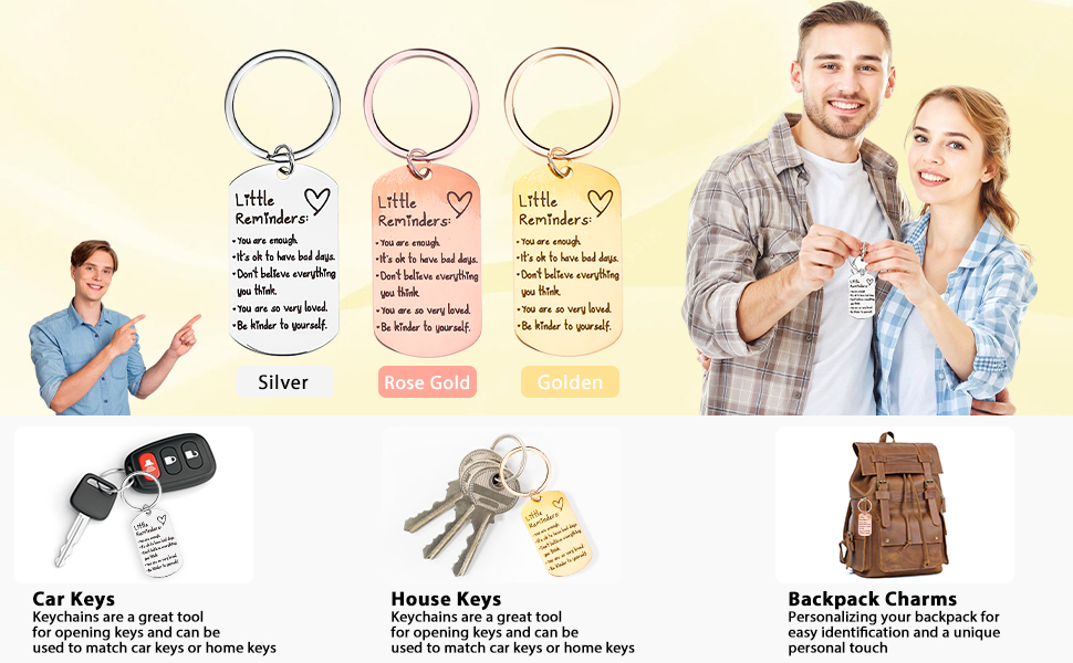Inspirational Keychain Set Daily Affirmation Positive Key Ring_voghion.com