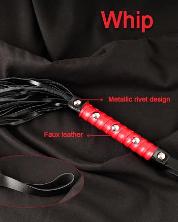 Set frusta e crop bdsm in pelle con solleticatore a piume_voghion.com