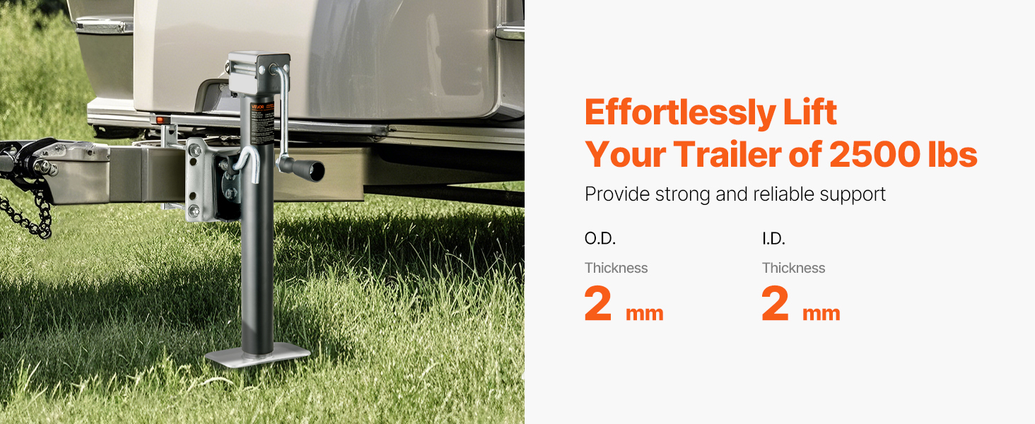 Vevor Swivel Trailer Jack 2500 Lbs Bolt-on With Ergonomic Handle_voghion.com