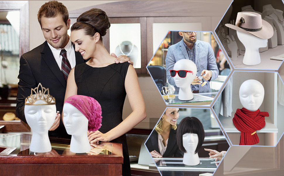 Foam Mannequin Head For Wig Display Stand And Hat Holder 3 Pack_voghion.com