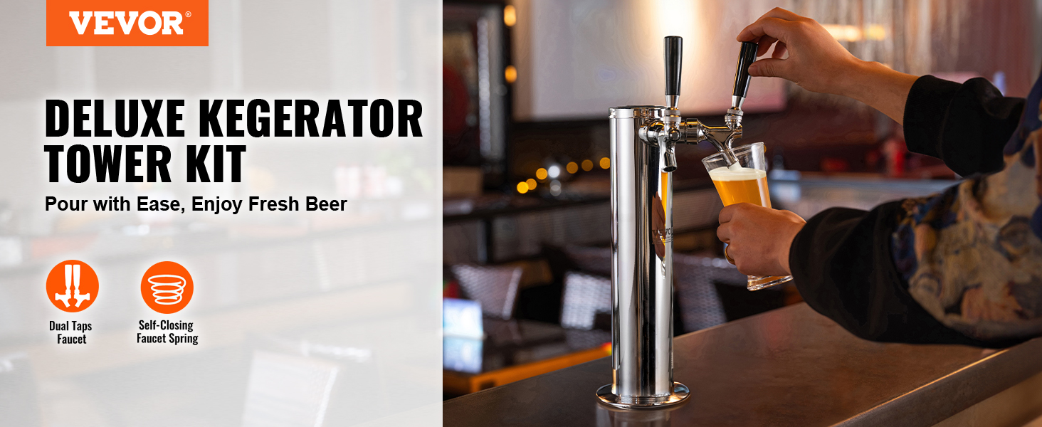 Vevor colonna per birra a due spine con tubi pre-assemblati_voghion.com