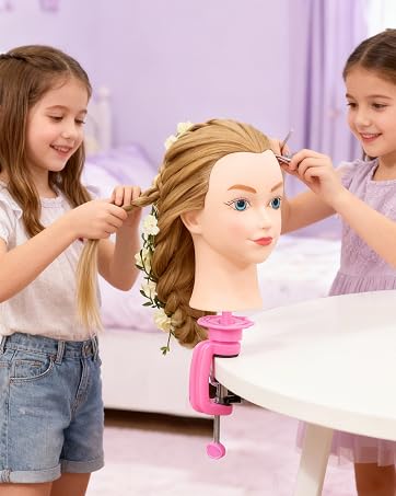 Echt haar oefenhoofd voor kappers en make-up styling oefeningen_voghion.com