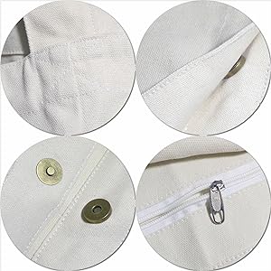 Canvas Bag With Magnetic Snap Large Size Simple Design Thick And Sturdy_voghion.com